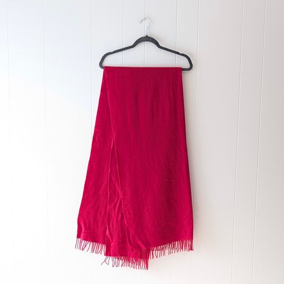 COS Fringed Pink Cozy Pure Wool Shawl Scarf - Picture 2 of 6